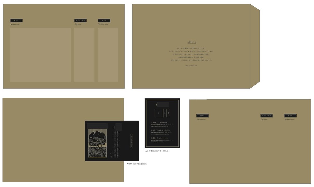 Kraft gift box layout with dividers and insert cards